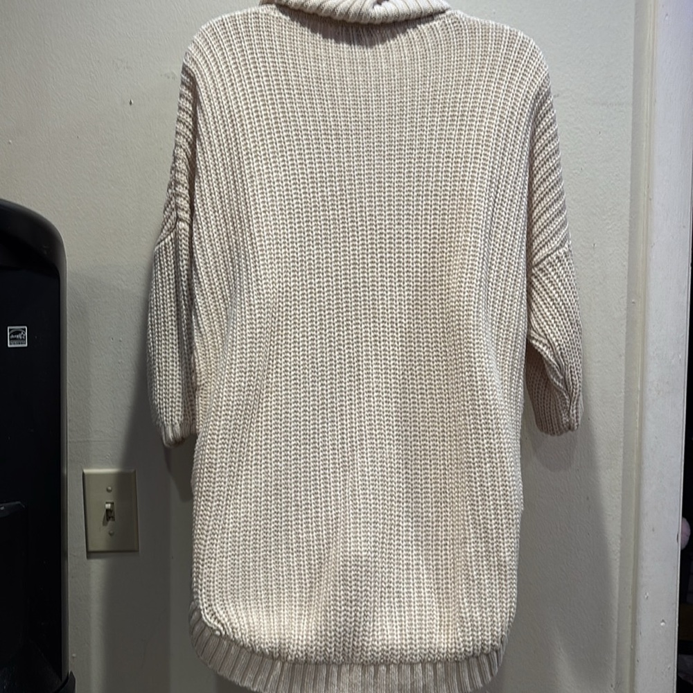 Express Beige Cable Knit Cowl Sweater - Picture 2 of 5